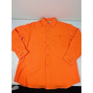 Five Brothers Flannel Orange Hunting Shirt Mens Medium Vintage Blaze Safety